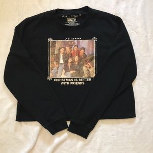 Friends Christmas Long Sleeve Crop Top